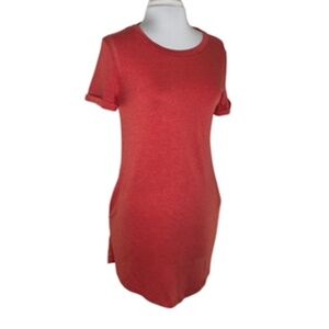 NWOT No Brand Label A-line Side Pocket Crew Neck Shirt Tail Bottom Dress Size M